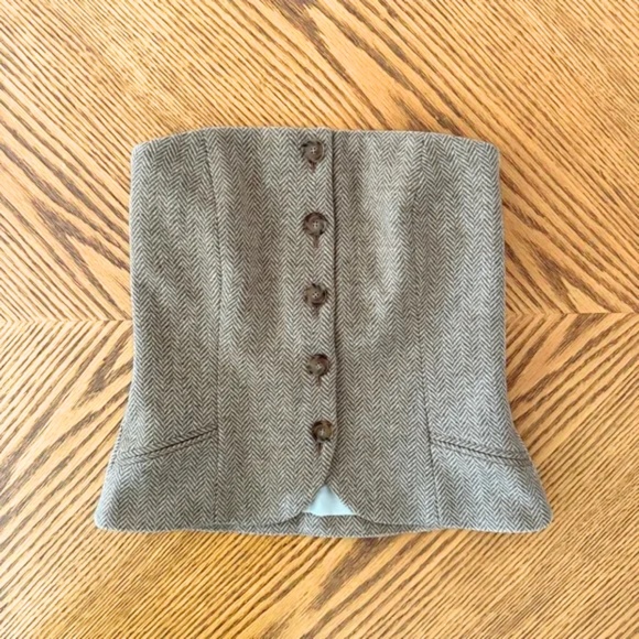 SEZANE Marlon Blouse - Camel Ecru Herringbone - Picture 1 of 15